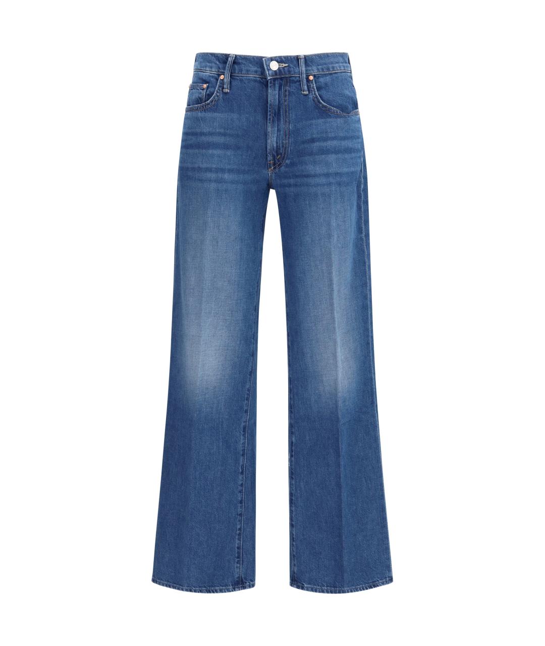 MOTHER Синие хлопковые прямые джинсы, фото 1