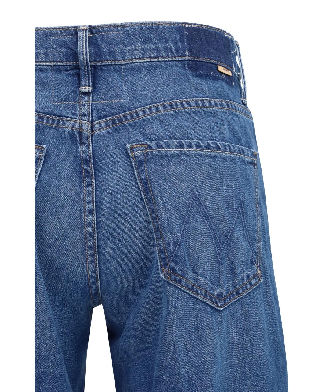 MOTHER Синие хлопковые прямые джинсы, фото 3