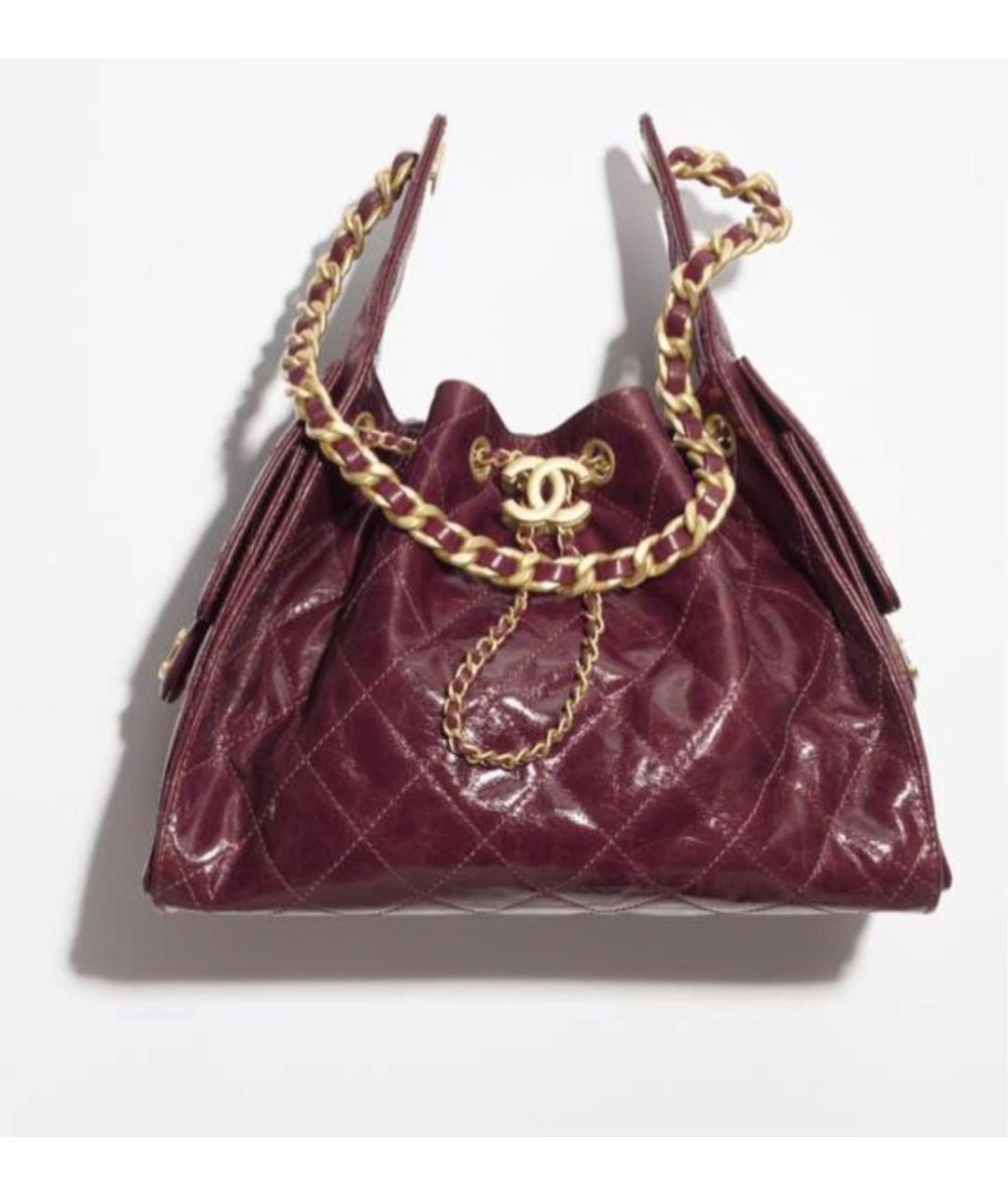 CHANEL Бордовая кожаная сумка тоут, фото 4