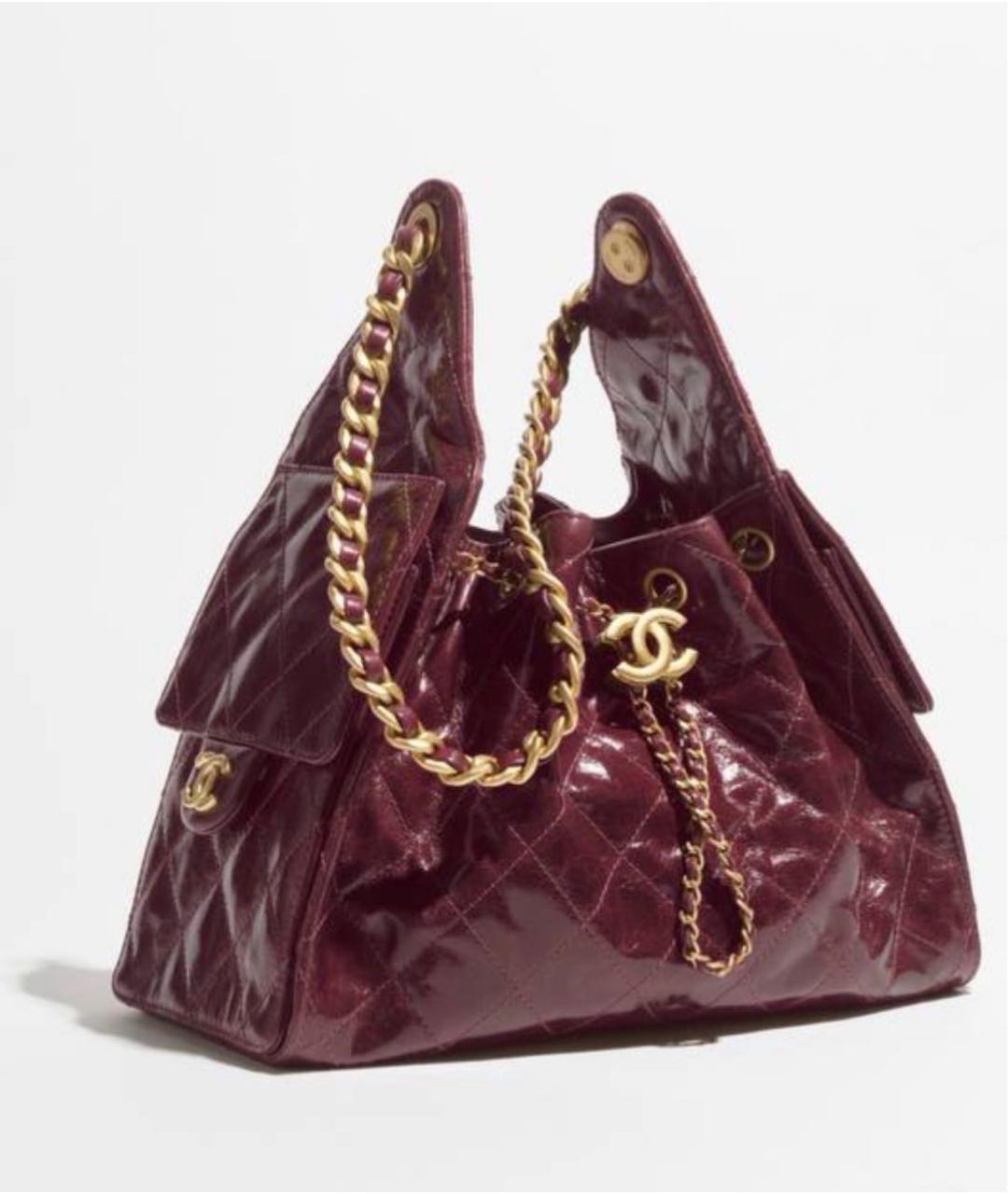 CHANEL Бордовая кожаная сумка тоут, фото 2