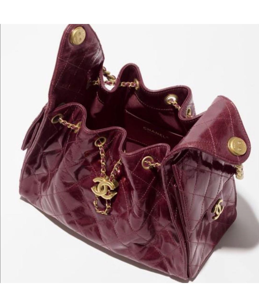 CHANEL Бордовая кожаная сумка тоут, фото 3