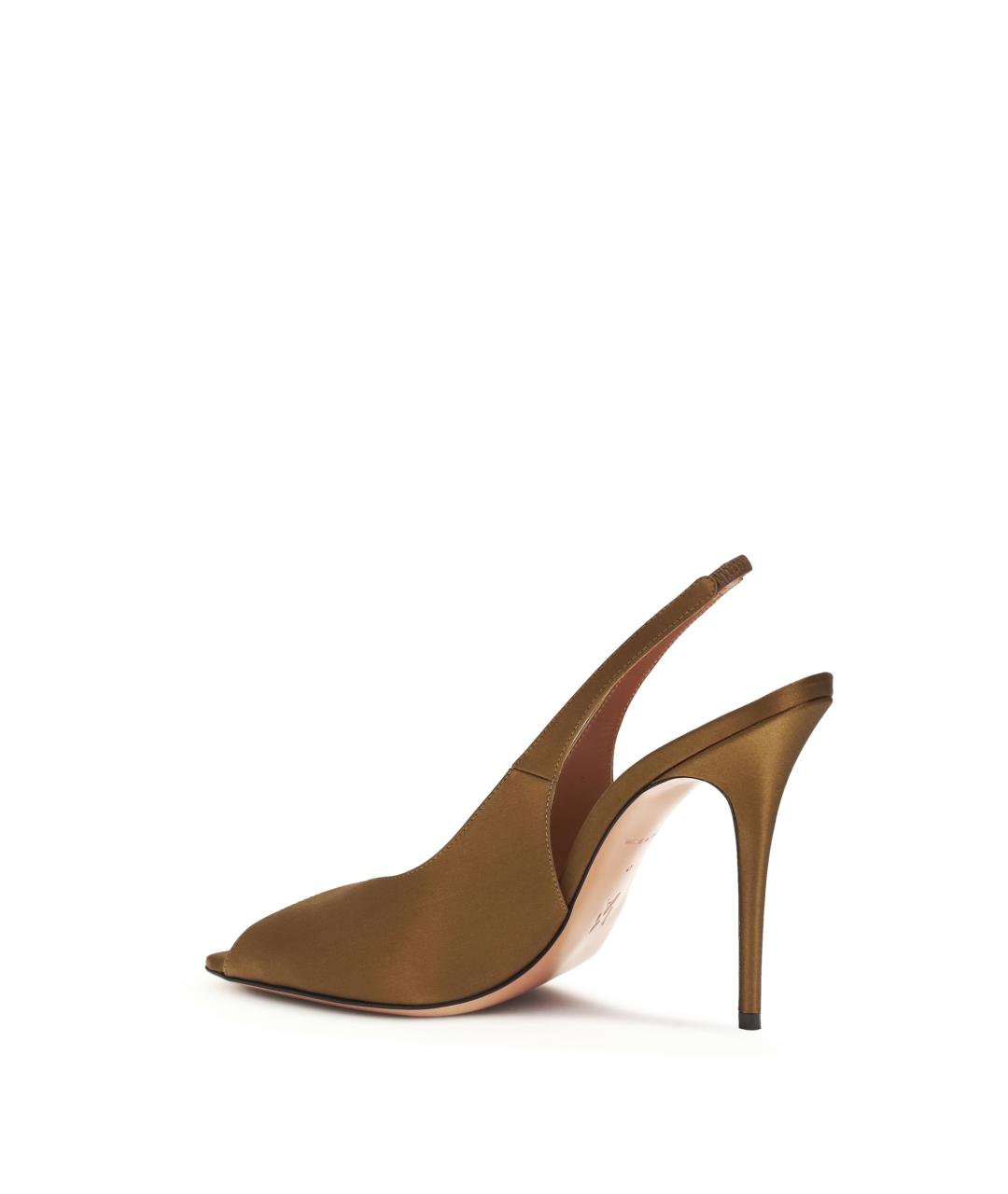 Amina Muaddi Коричневые текстильные туфли, фото 3