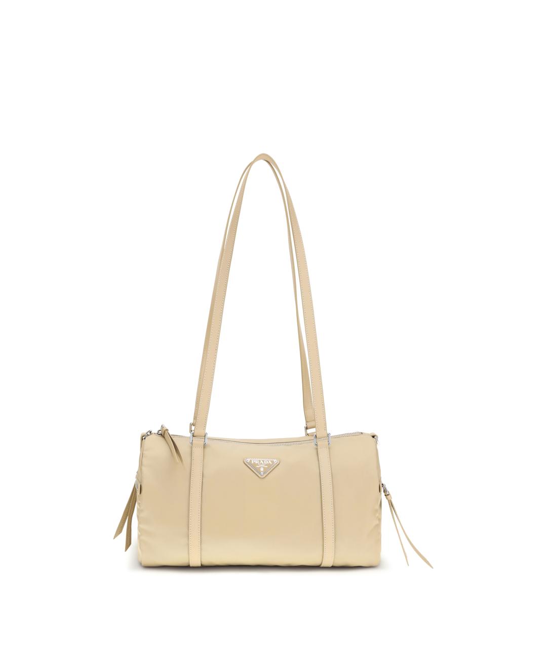 PRADA Бежевая тканевая сумка через плечо, фото 1