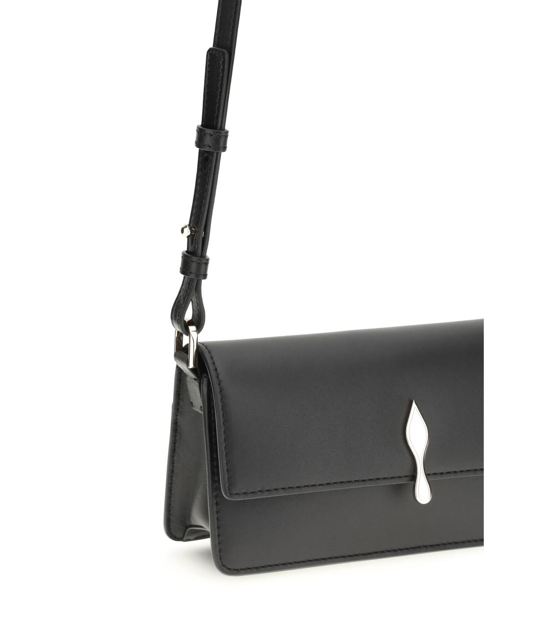 CHRISTIAN LOUBOUTIN Черная кожаная сумка через плечо, фото 4