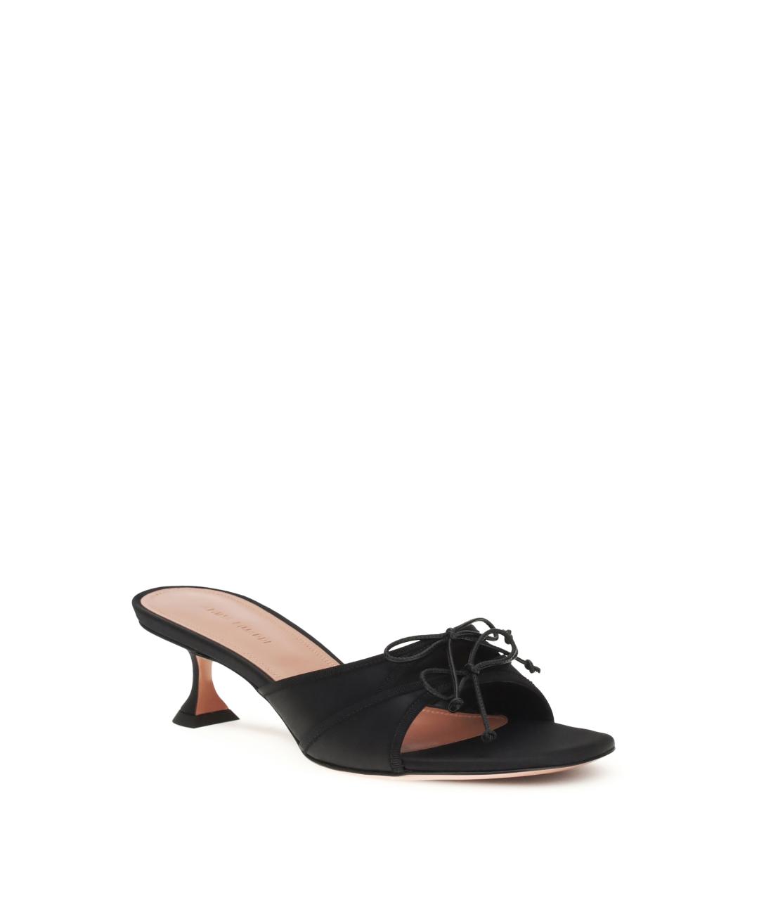 Amina Muaddi Черные текстильные мюли, фото 2