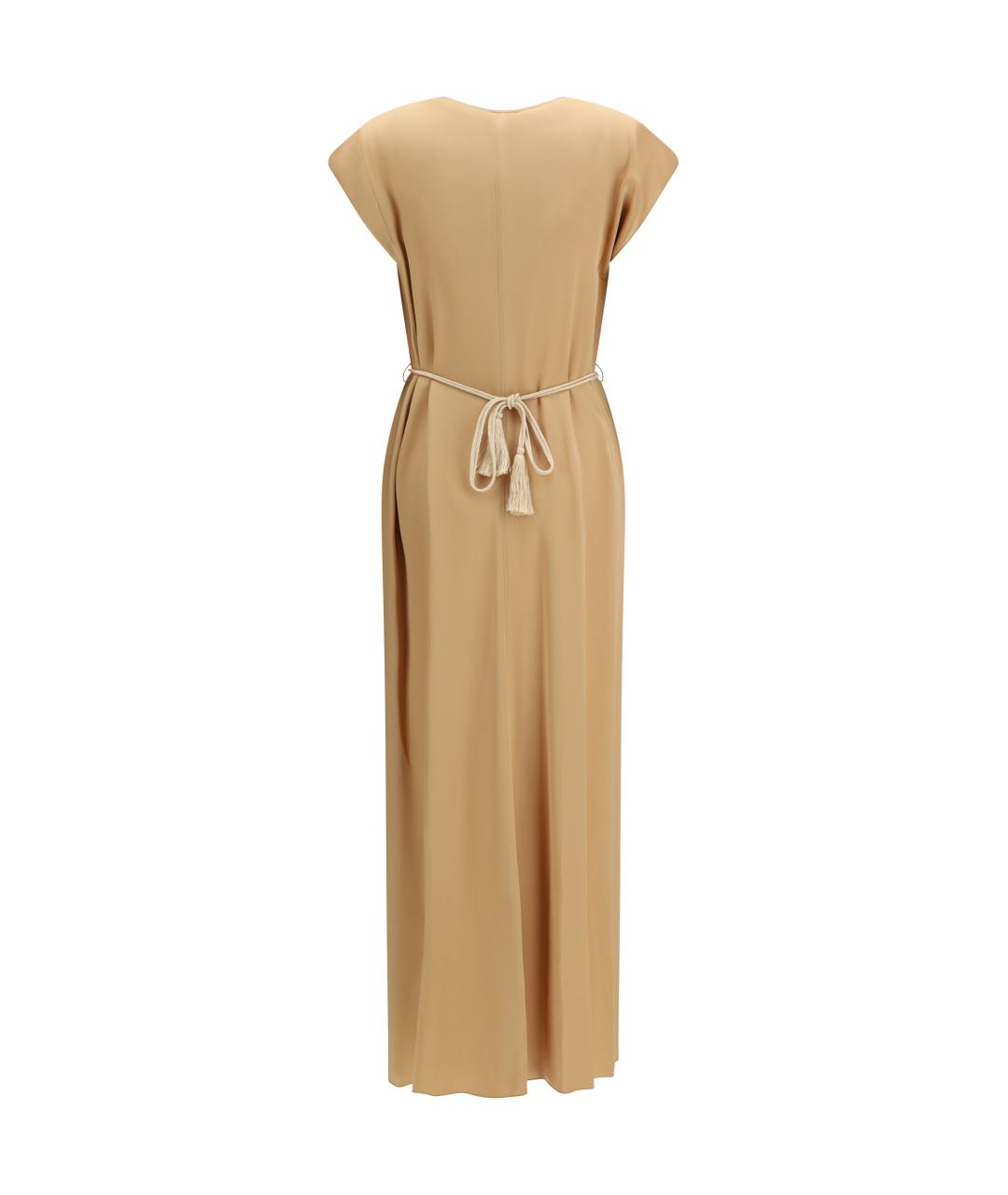 FORTE FORTE Бежевое вискозное повседневное платье, фото 2
