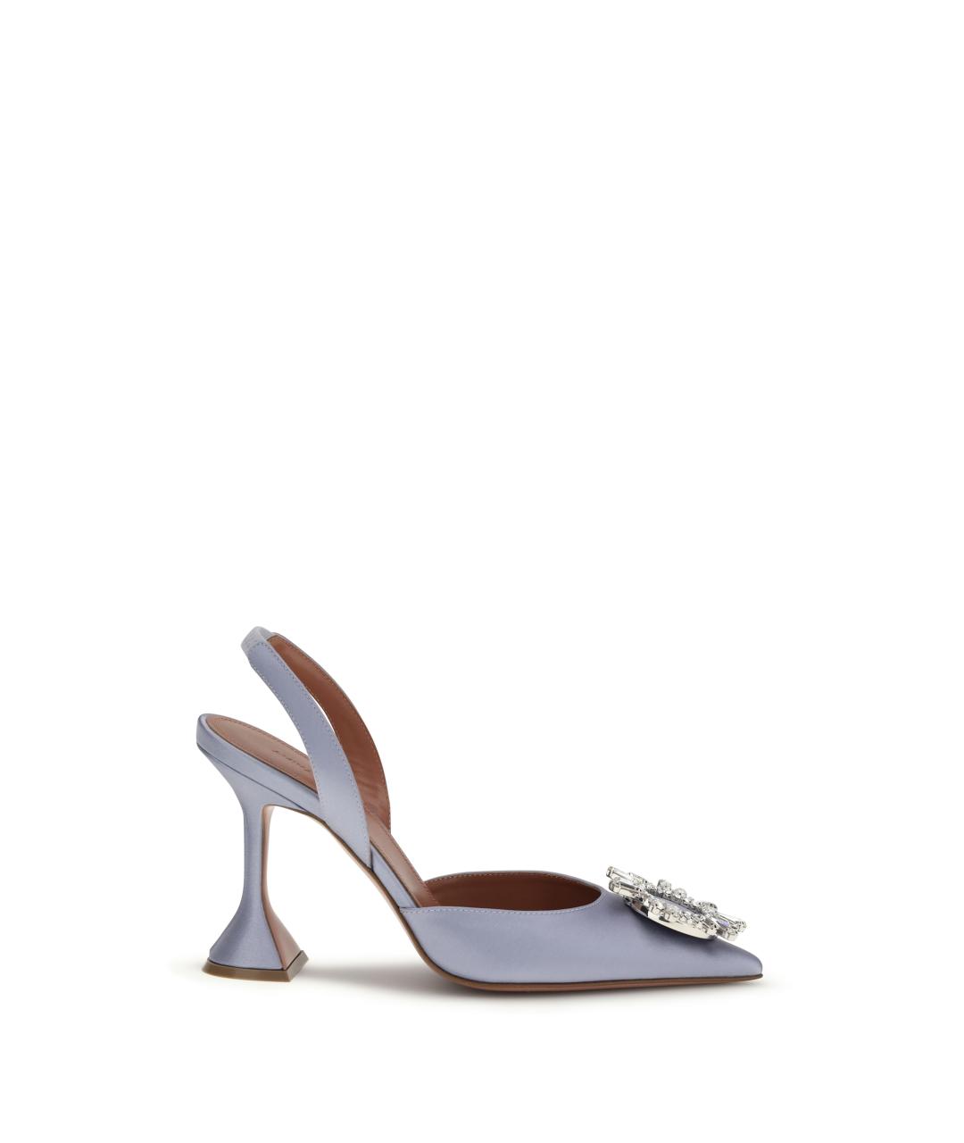 Amina Muaddi Голубые текстильные туфли, фото 1