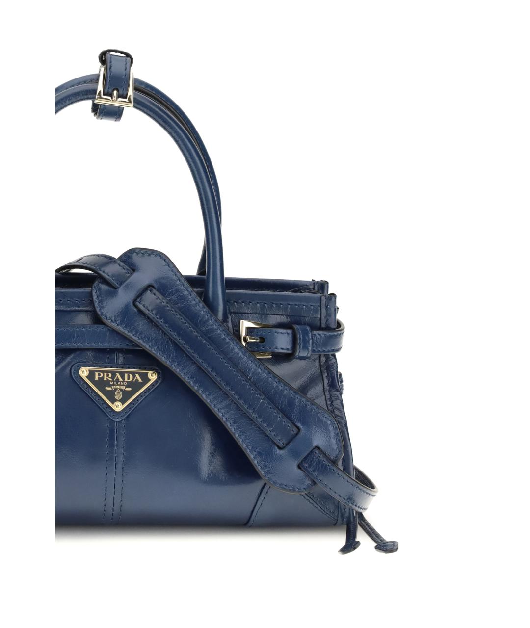 PRADA Синяя кожаная сумка тоут, фото 4