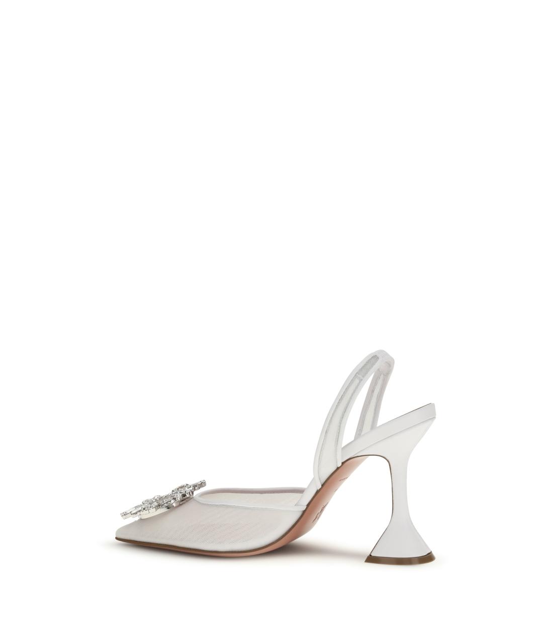 Amina Muaddi Белые текстильные туфли, фото 3