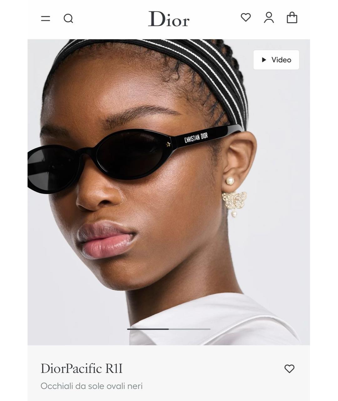 CHRISTIAN DIOR Черные пластиковые солнцезащитные очки, фото 2