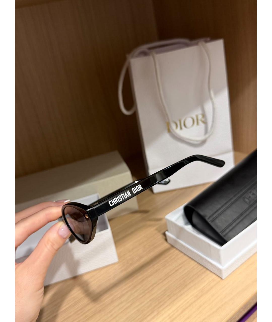 CHRISTIAN DIOR Черные пластиковые солнцезащитные очки, фото 3