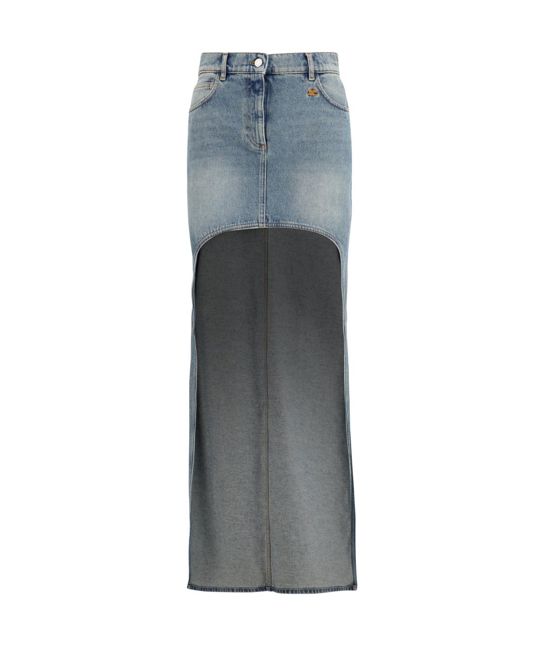 COURREGES Синяя хлопковая юбка макси, фото 1