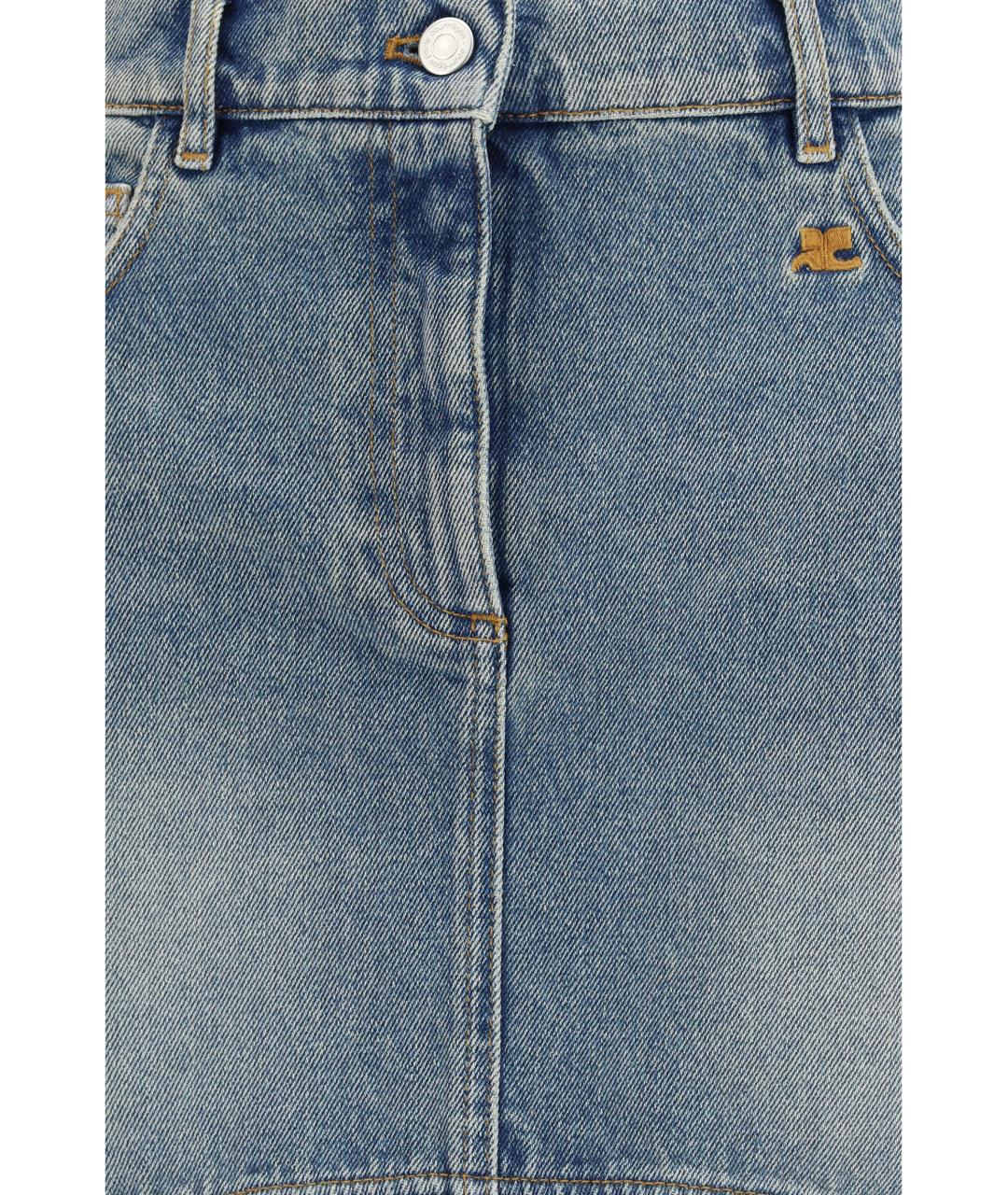 COURREGES Синяя хлопковая юбка макси, фото 3