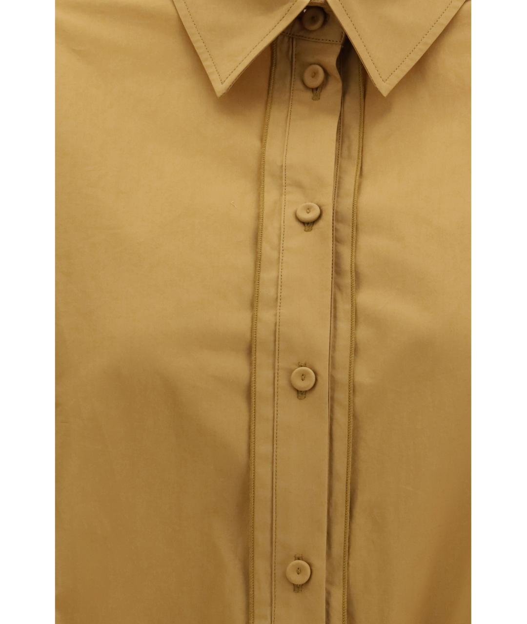 FORTE FORTE Золотая хлопковая рубашка, фото 3