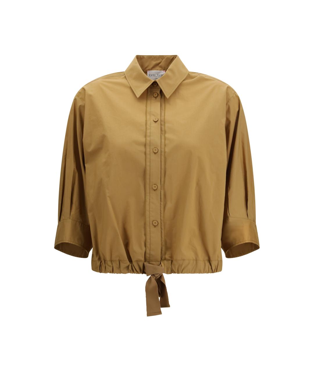 FORTE FORTE Золотая хлопковая рубашка, фото 1