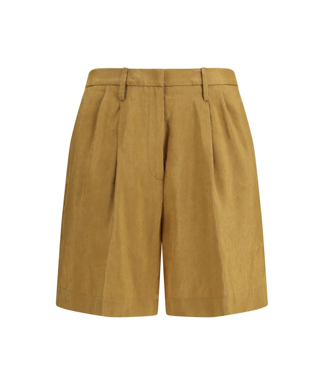 FORTE FORTE Горчичные льняные шорты, фото 2