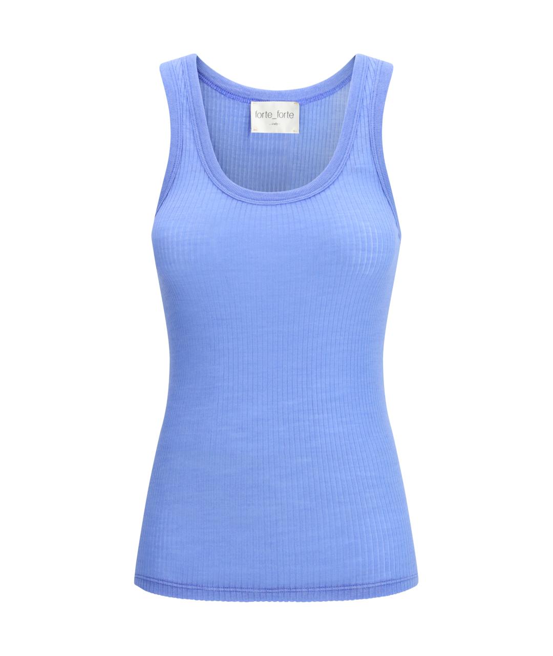 FORTE FORTE Голубая шерстяная майка, фото 1