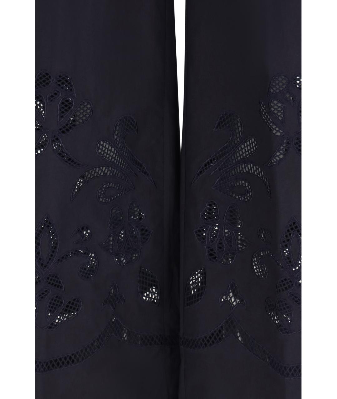 FORTE FORTE Черные хлопковые прямые брюки, фото 3