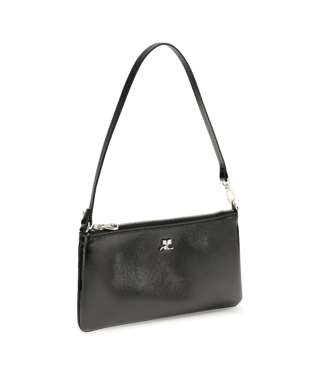 COURREGES Черная кожаная сумка через плечо, фото 2