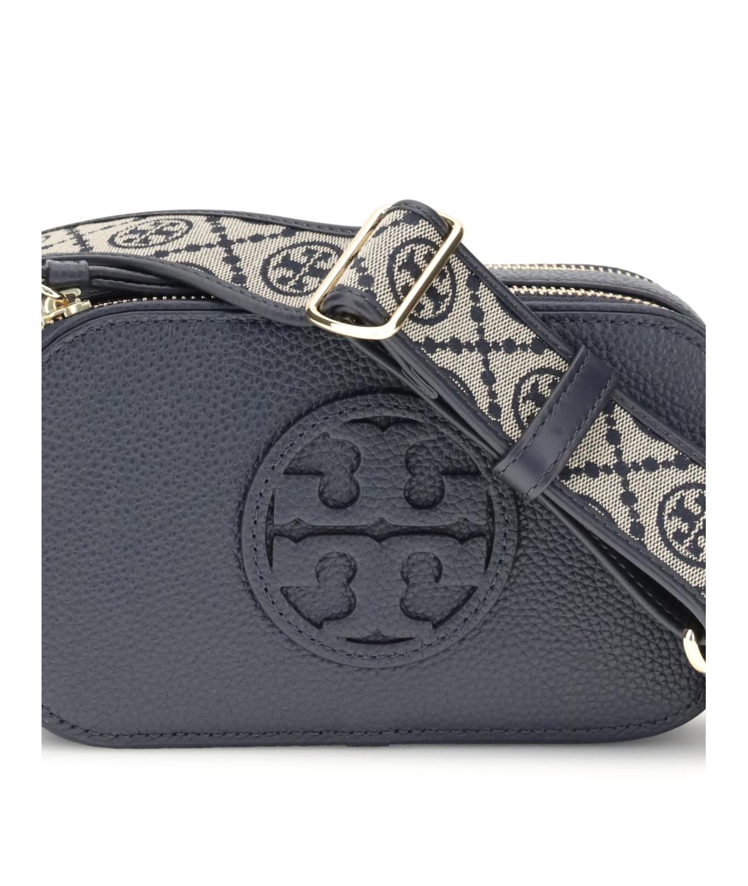 TORY BURCH Темно-синяя кожаная сумка через плечо, фото 4