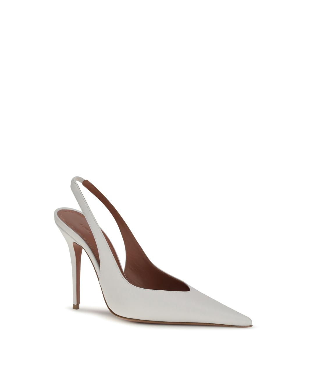 Amina Muaddi Белые кожаные туфли, фото 2