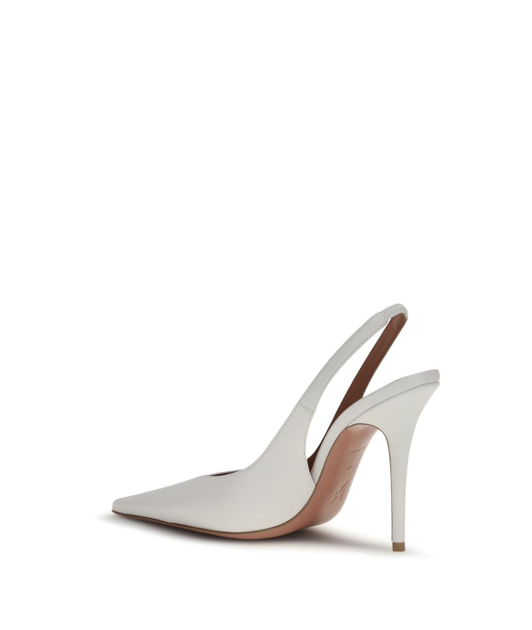 Amina Muaddi Белые кожаные туфли, фото 3