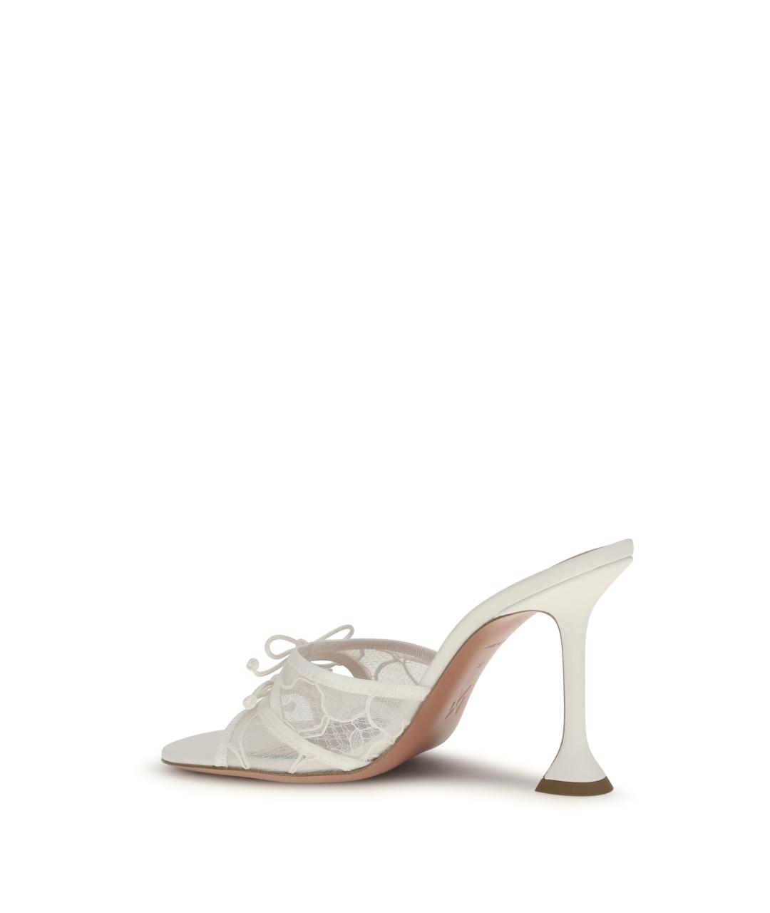 Amina Muaddi Белые текстильные мюли, фото 3