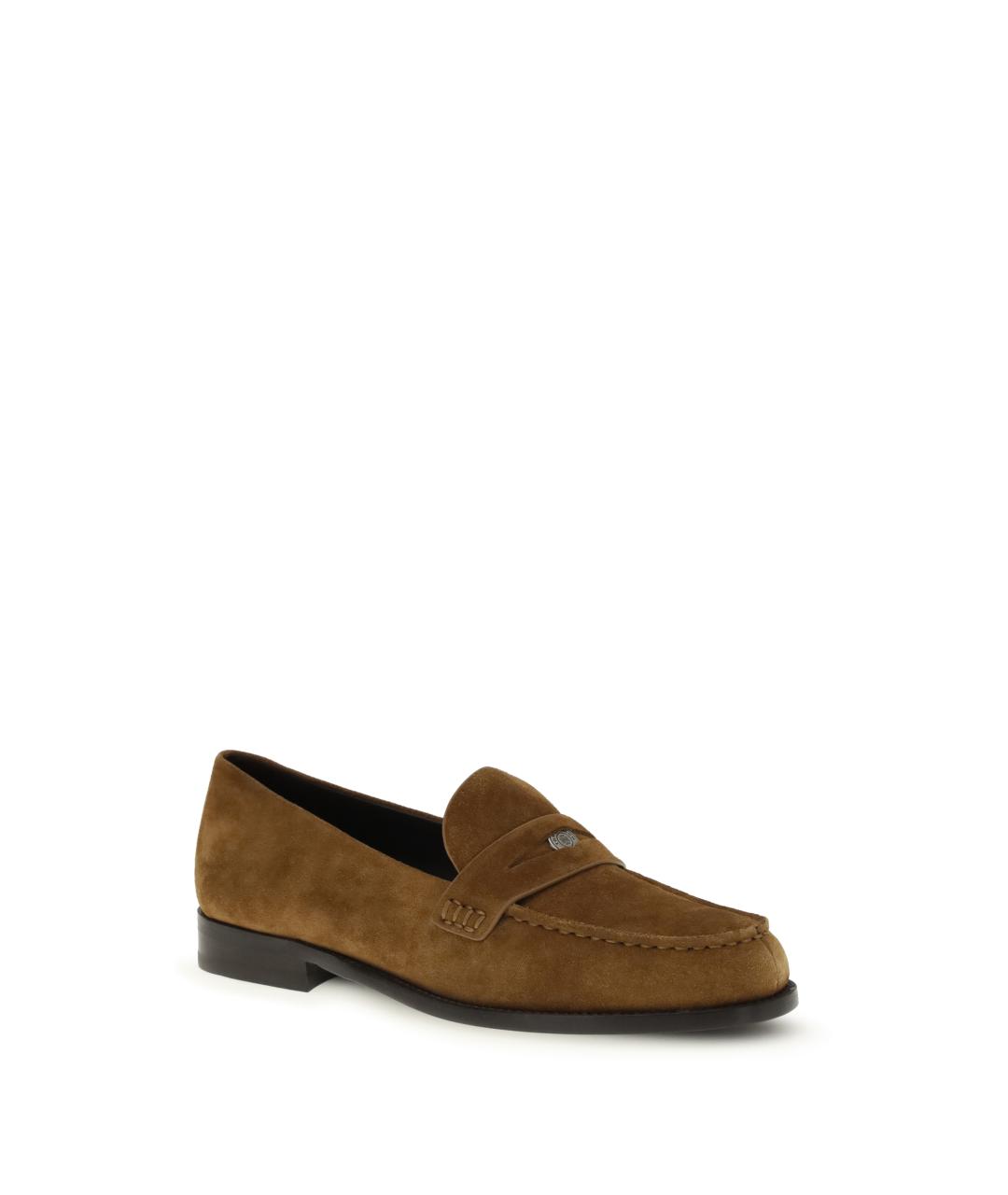 TORY BURCH Коричневые замшевые лоферы, фото 2