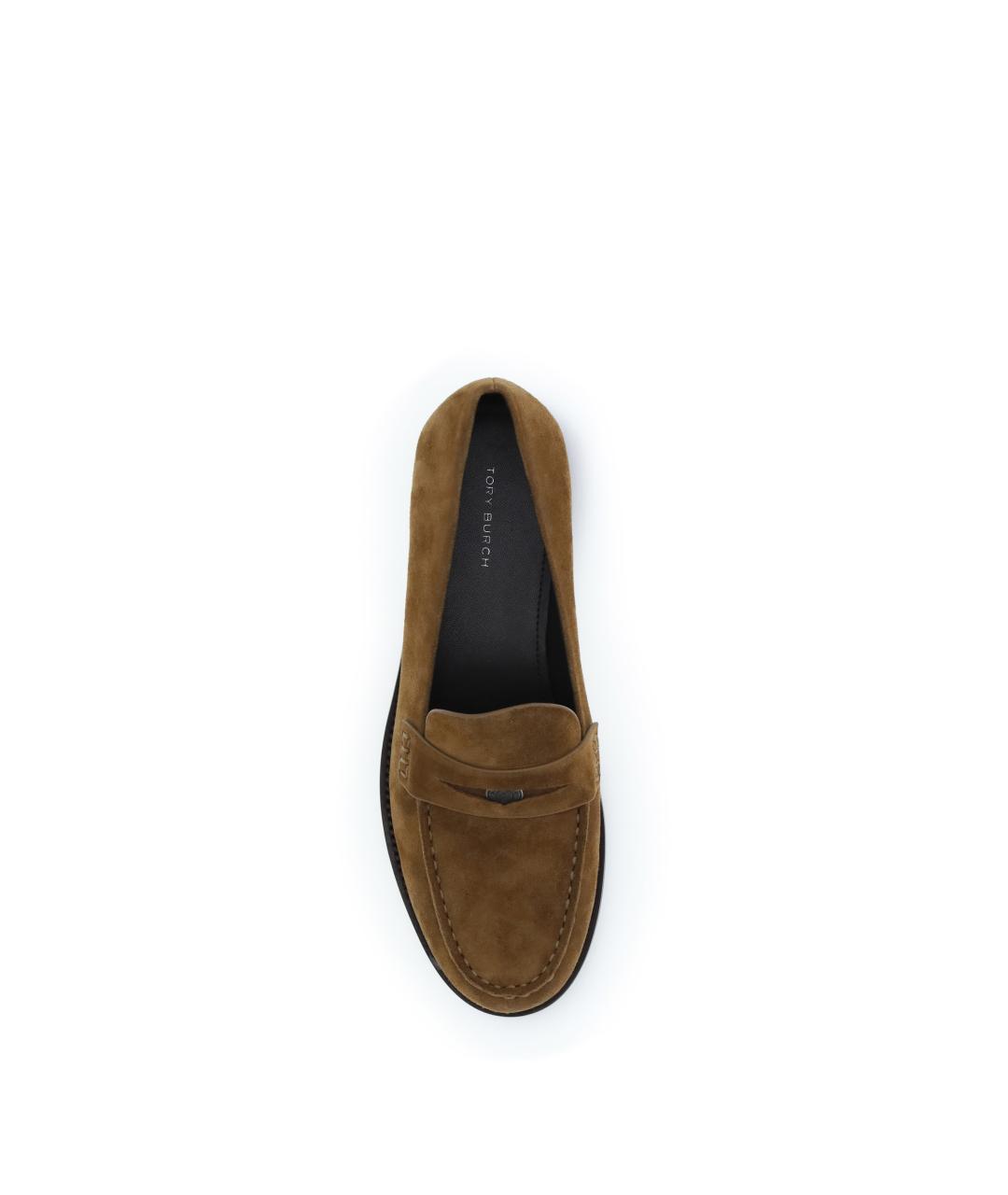 TORY BURCH Коричневые замшевые лоферы, фото 4