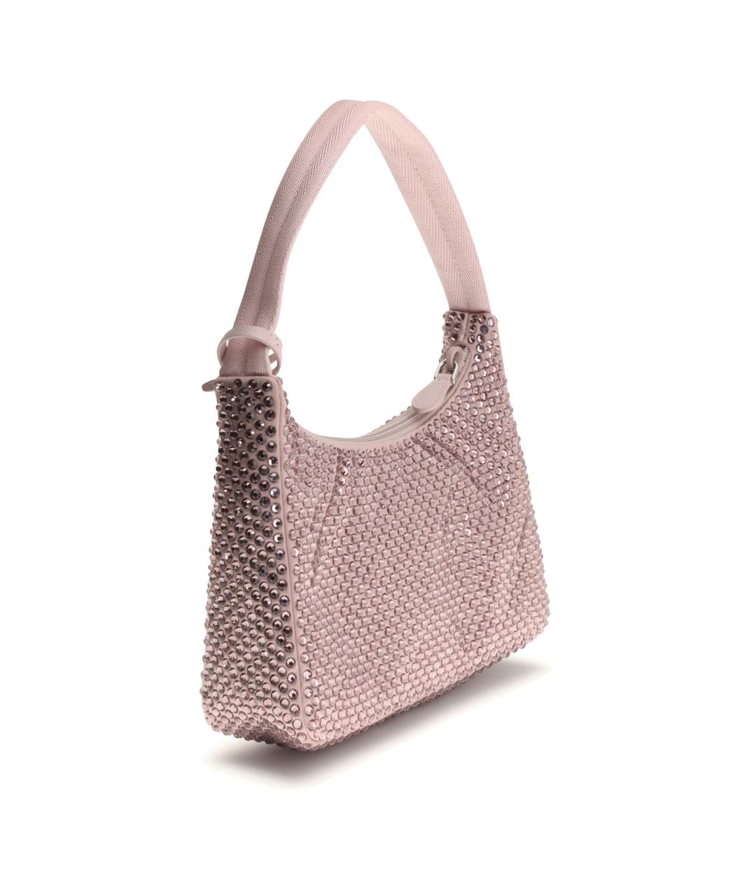 PRADA Розовая тканевая сумка с короткими ручками, фото 3