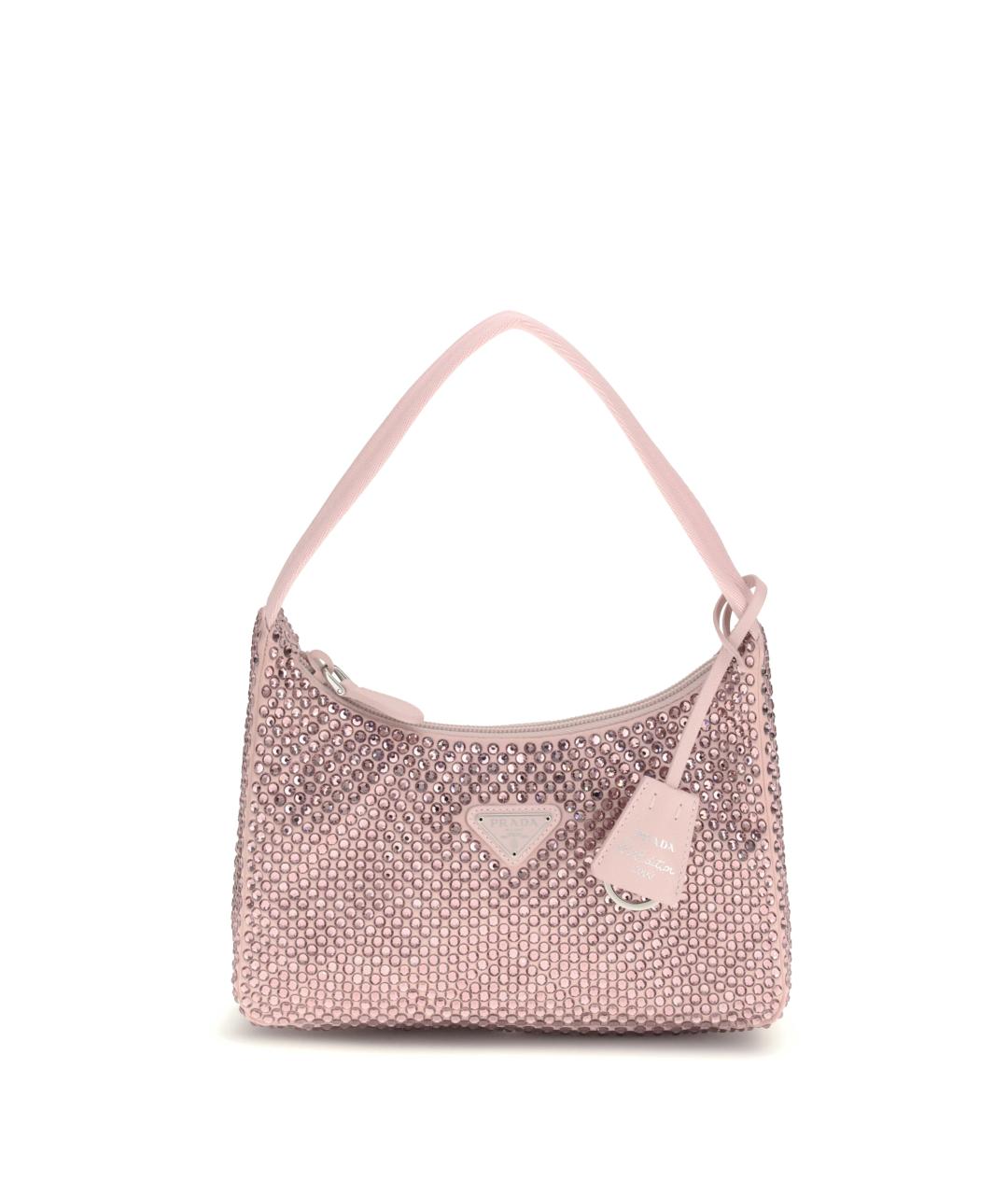 PRADA Розовая тканевая сумка с короткими ручками, фото 1