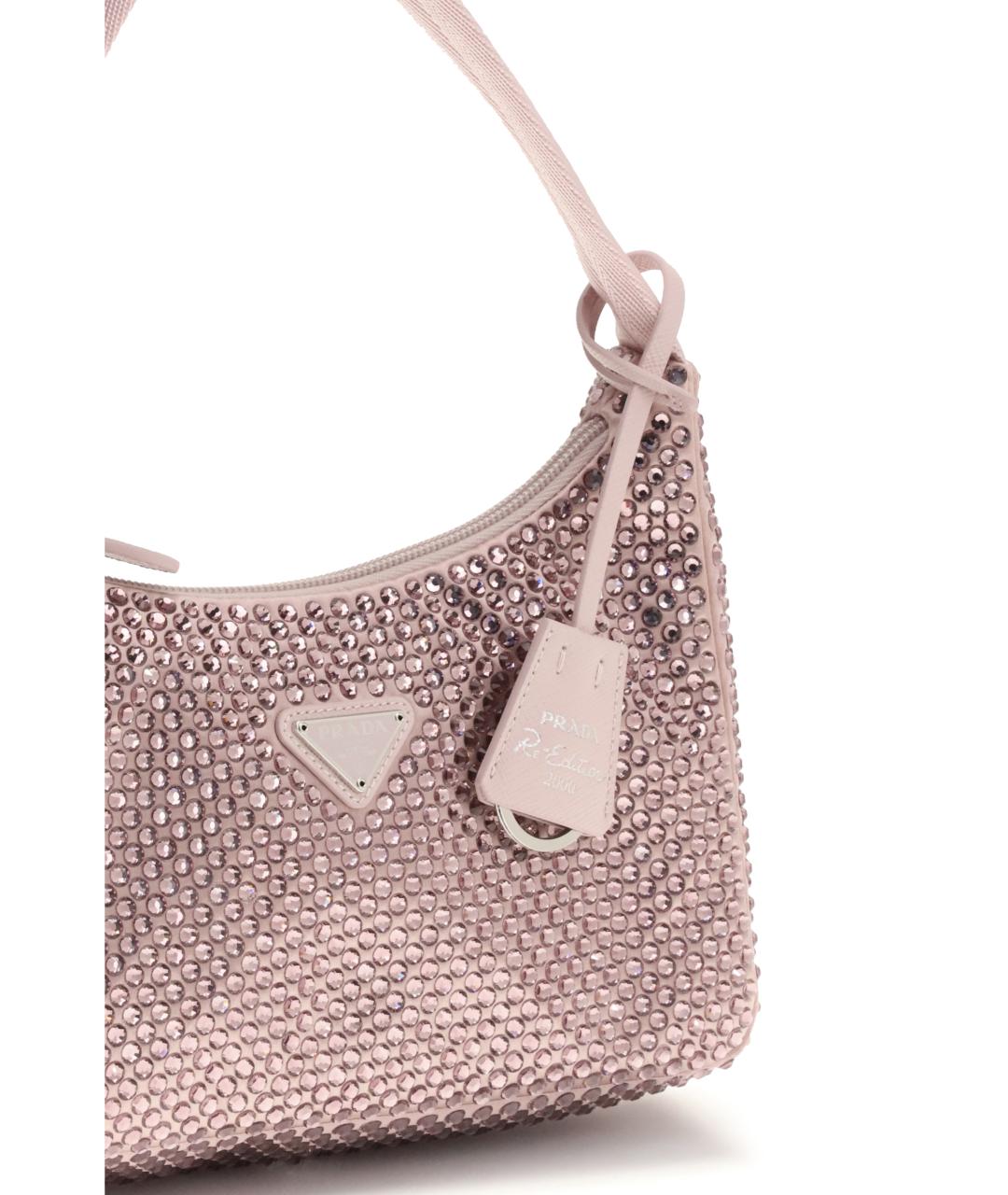 PRADA Розовая тканевая сумка с короткими ручками, фото 4