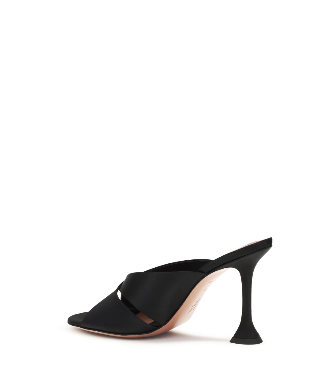 Amina Muaddi Черные текстильные мюли, фото 3