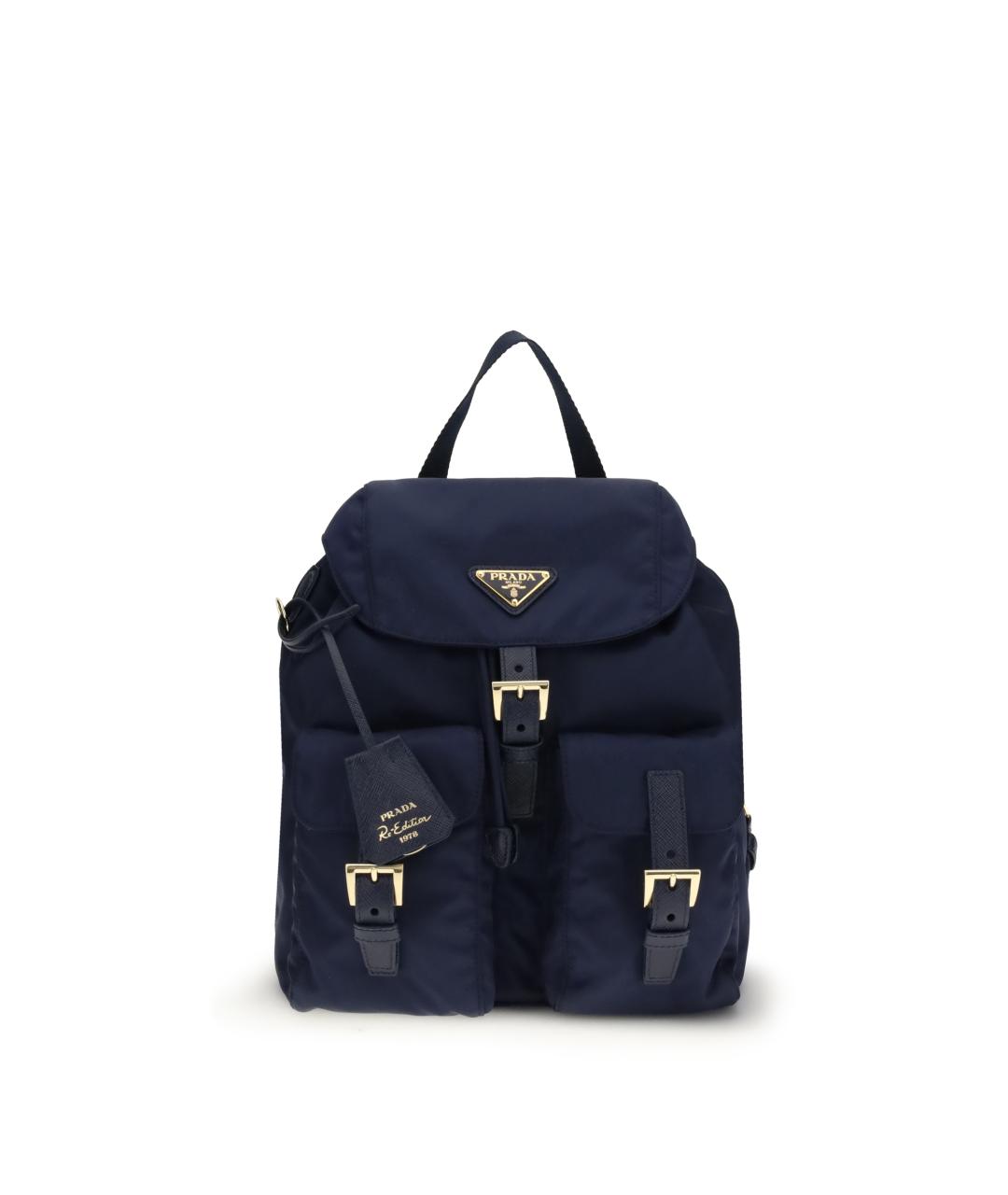 PRADA Темно-синий тканевый рюкзак, фото 1