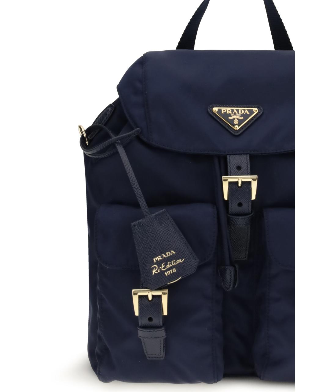 PRADA Темно-синий тканевый рюкзак, фото 3