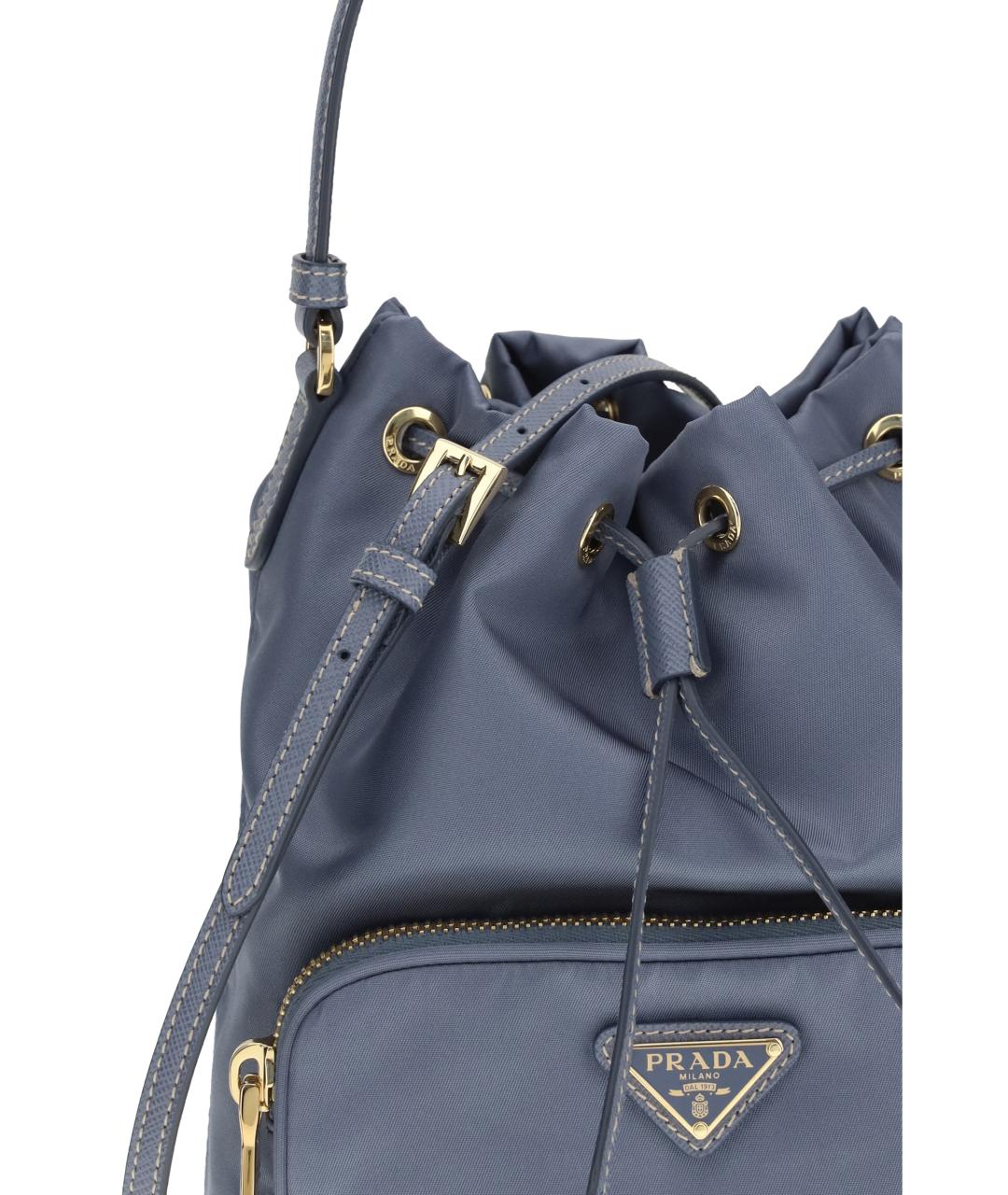 PRADA Голубая синтетическая сумка через плечо, фото 4