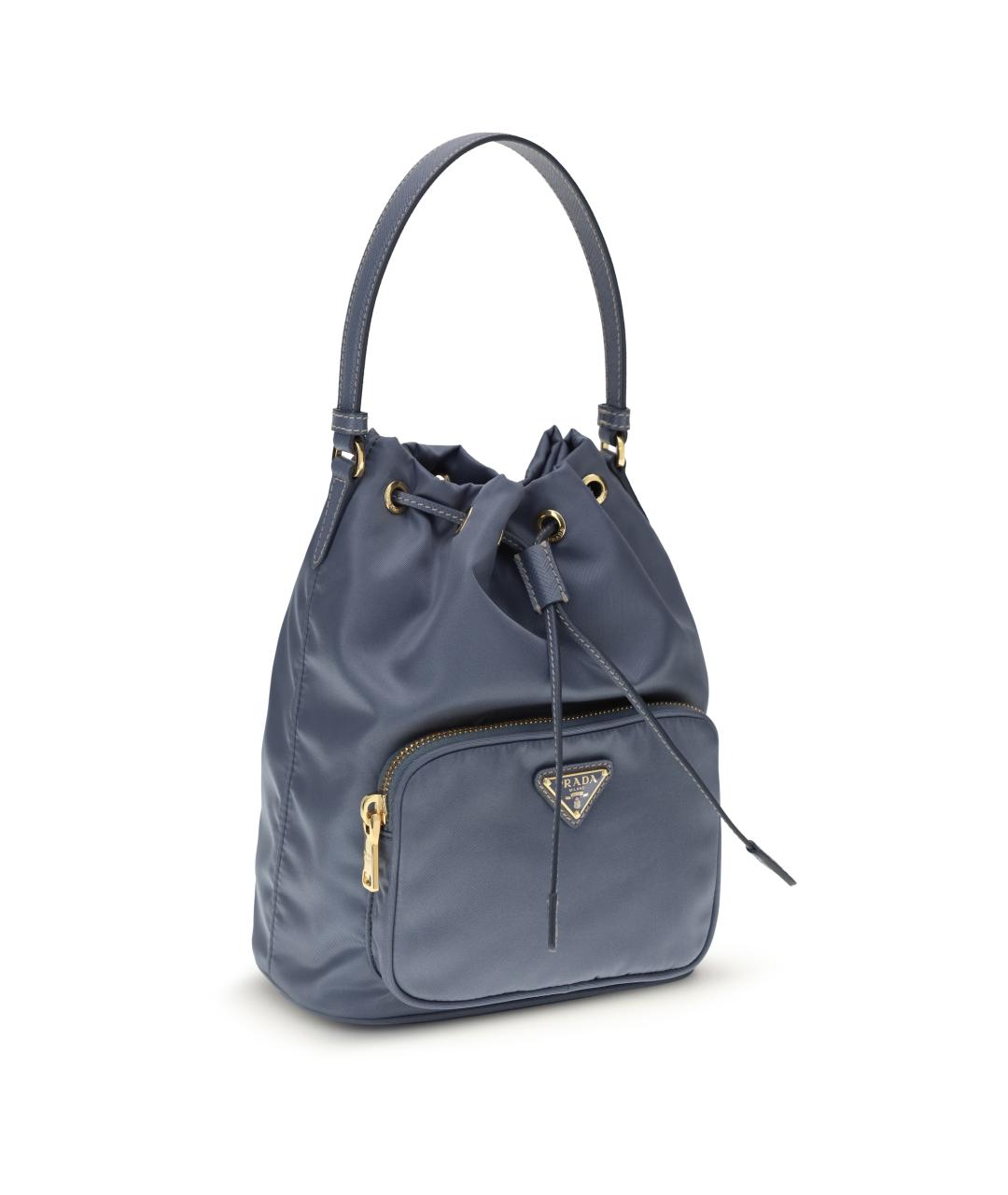 PRADA Голубая синтетическая сумка через плечо, фото 2