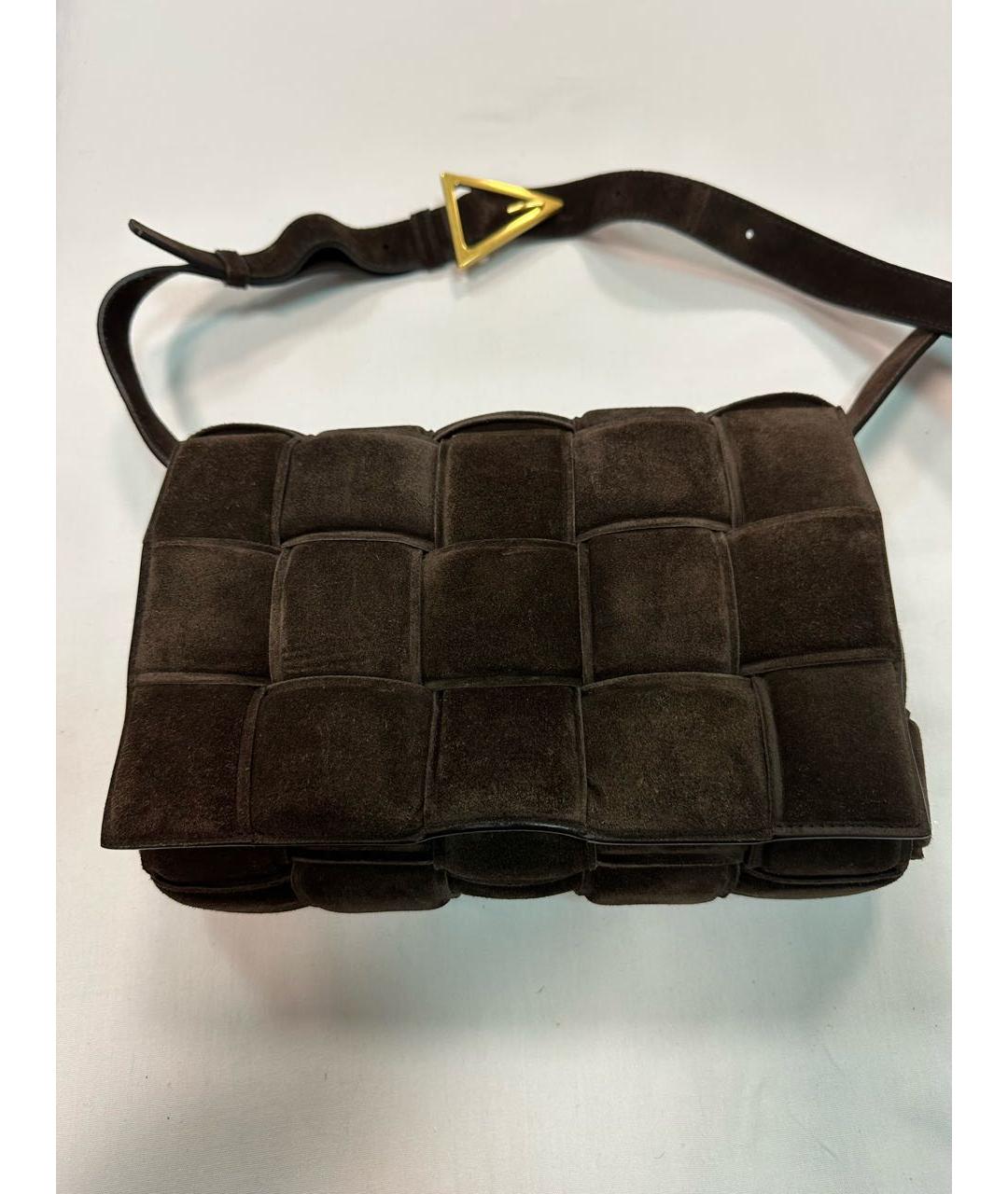 BOTTEGA VENETA Коричневая замшевая сумка через плечо, фото 5