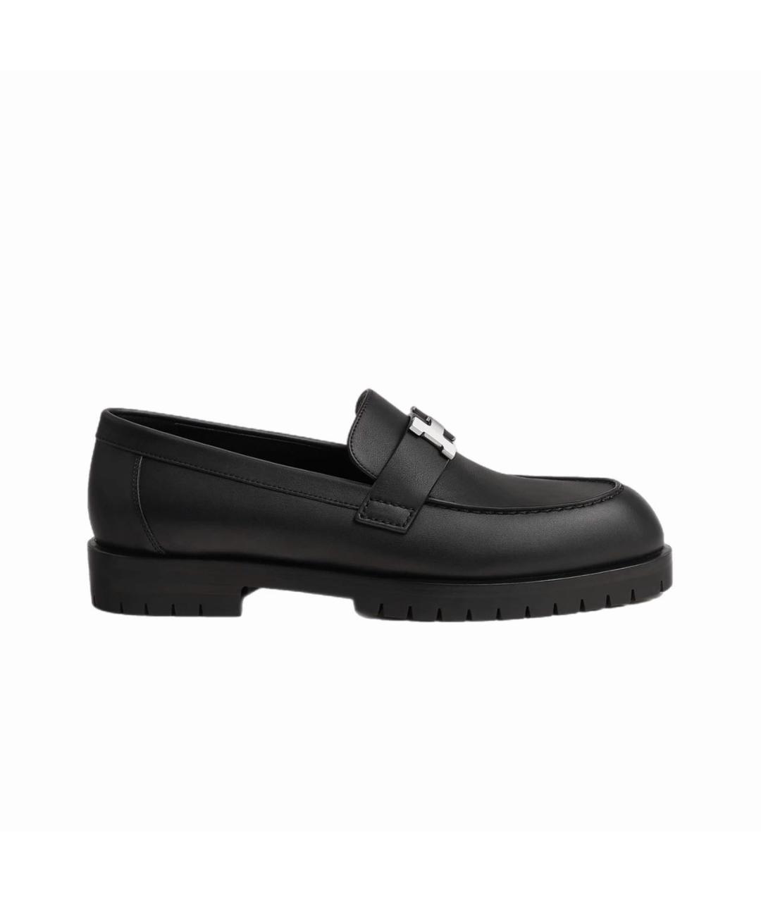HERMES Черные кожаные лоферы, фото 7
