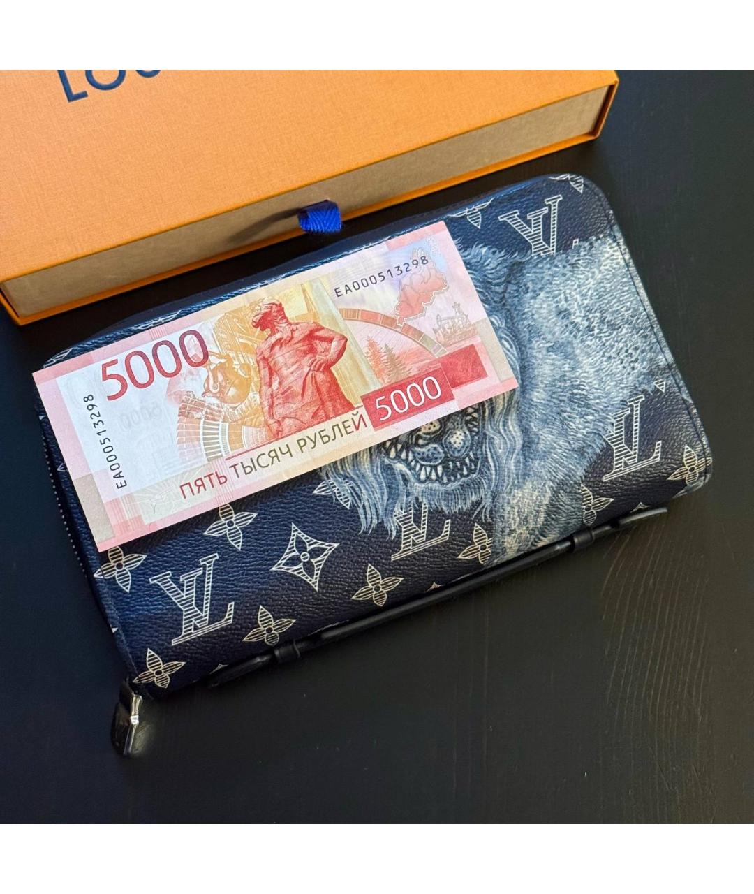 LOUIS VUITTON Синяя барсетка, фото 6