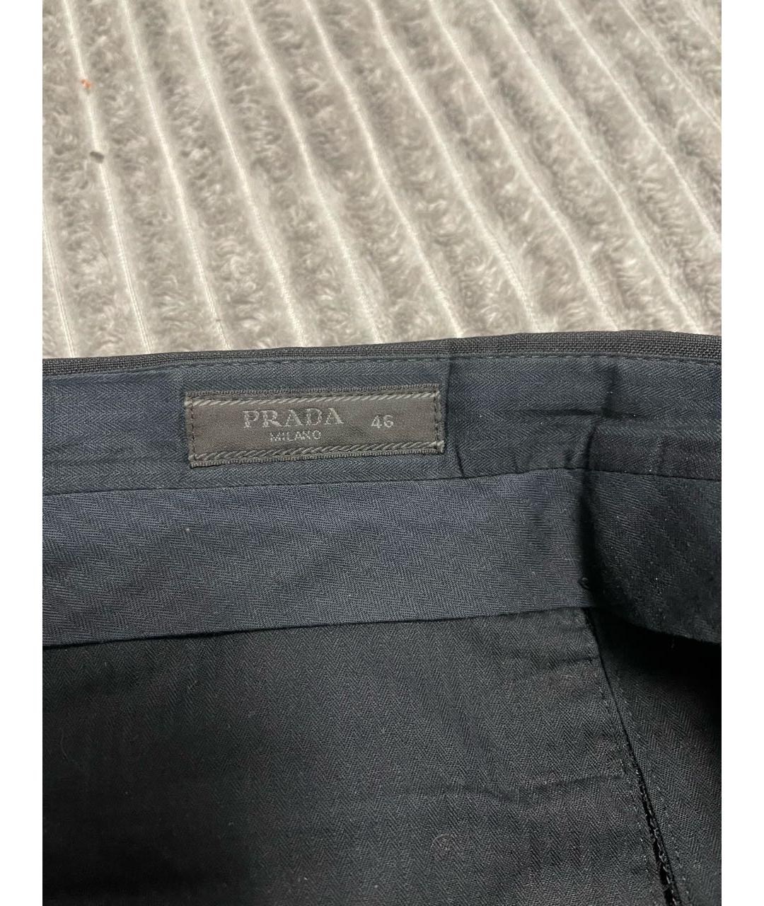PRADA Черные хлопковые классические брюки, фото 8