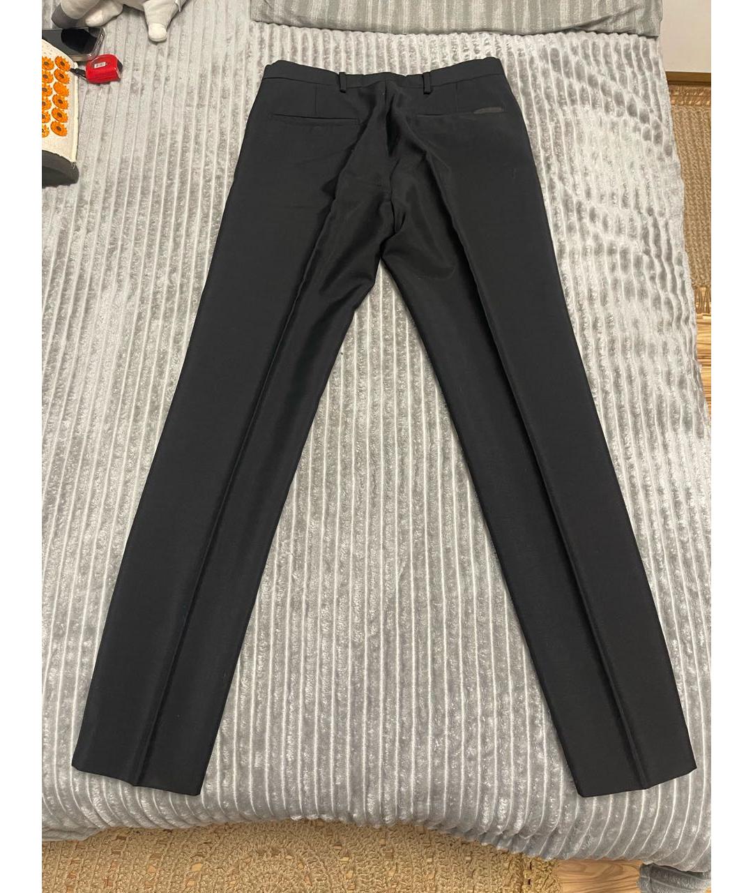 PRADA Черные хлопковые классические брюки, фото 2
