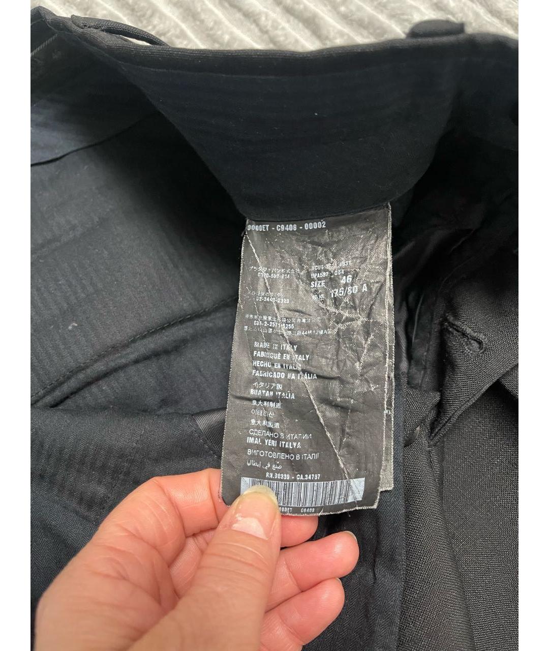 PRADA Черные хлопковые классические брюки, фото 7