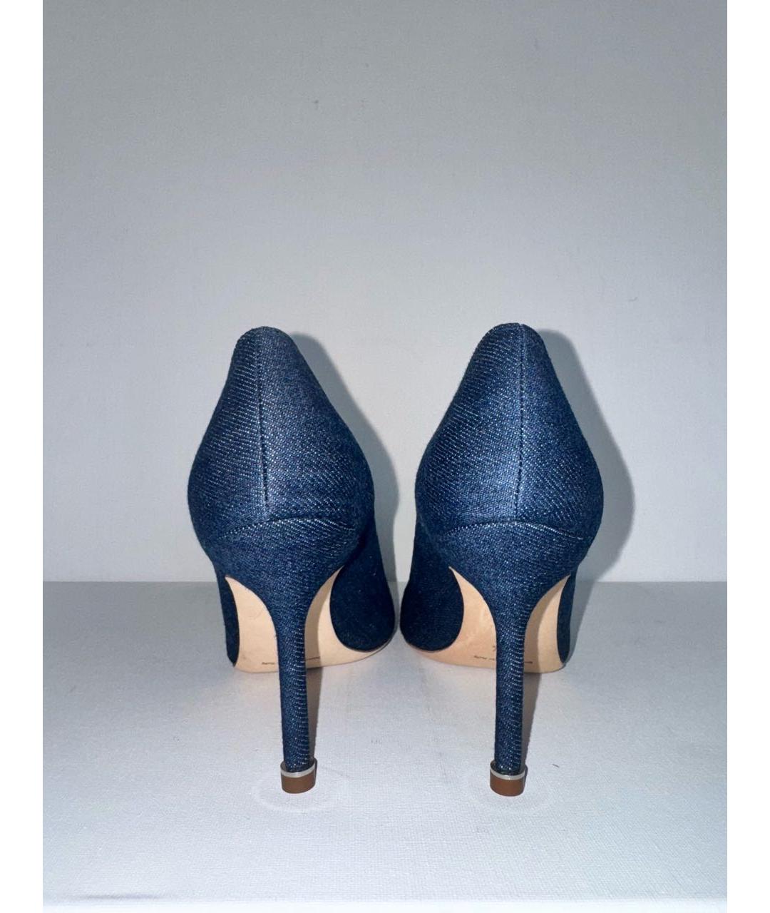 MANOLO BLAHNIK Темно-синие кожаные туфли, фото 4