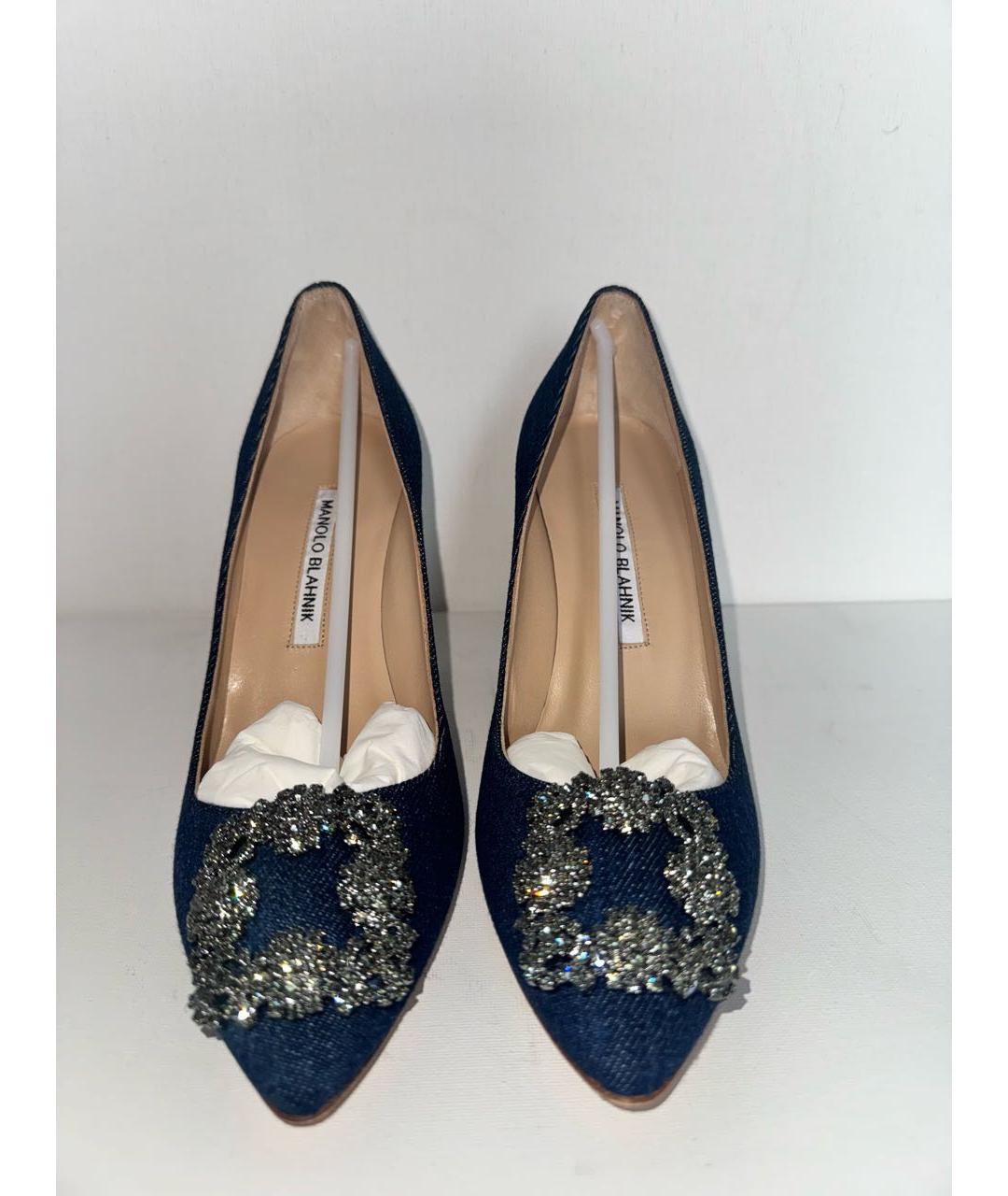 MANOLO BLAHNIK Темно-синие кожаные туфли, фото 2