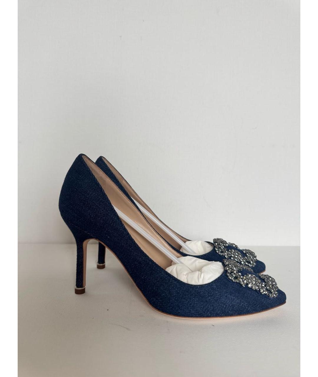 MANOLO BLAHNIK Темно-синие кожаные туфли, фото 9