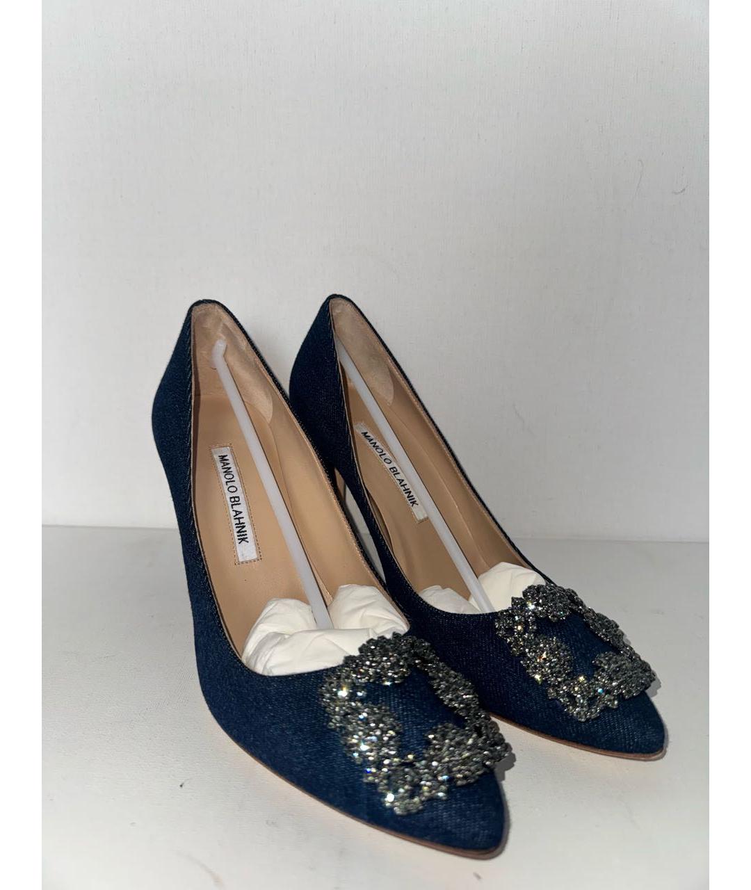 MANOLO BLAHNIK Темно-синие кожаные туфли, фото 5