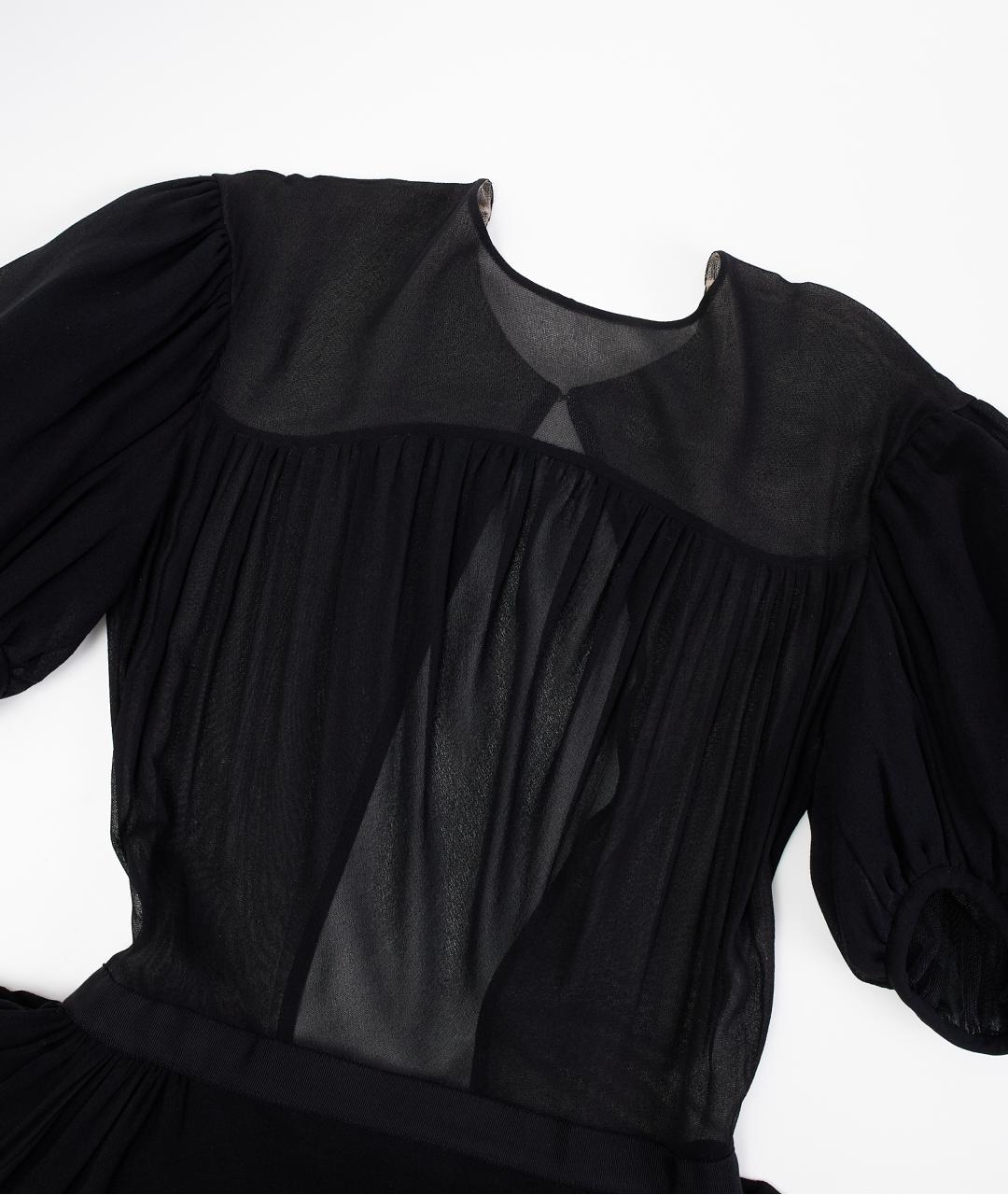 ULYANA SERGEENKO Черное шелковое вечернее платье, фото 2