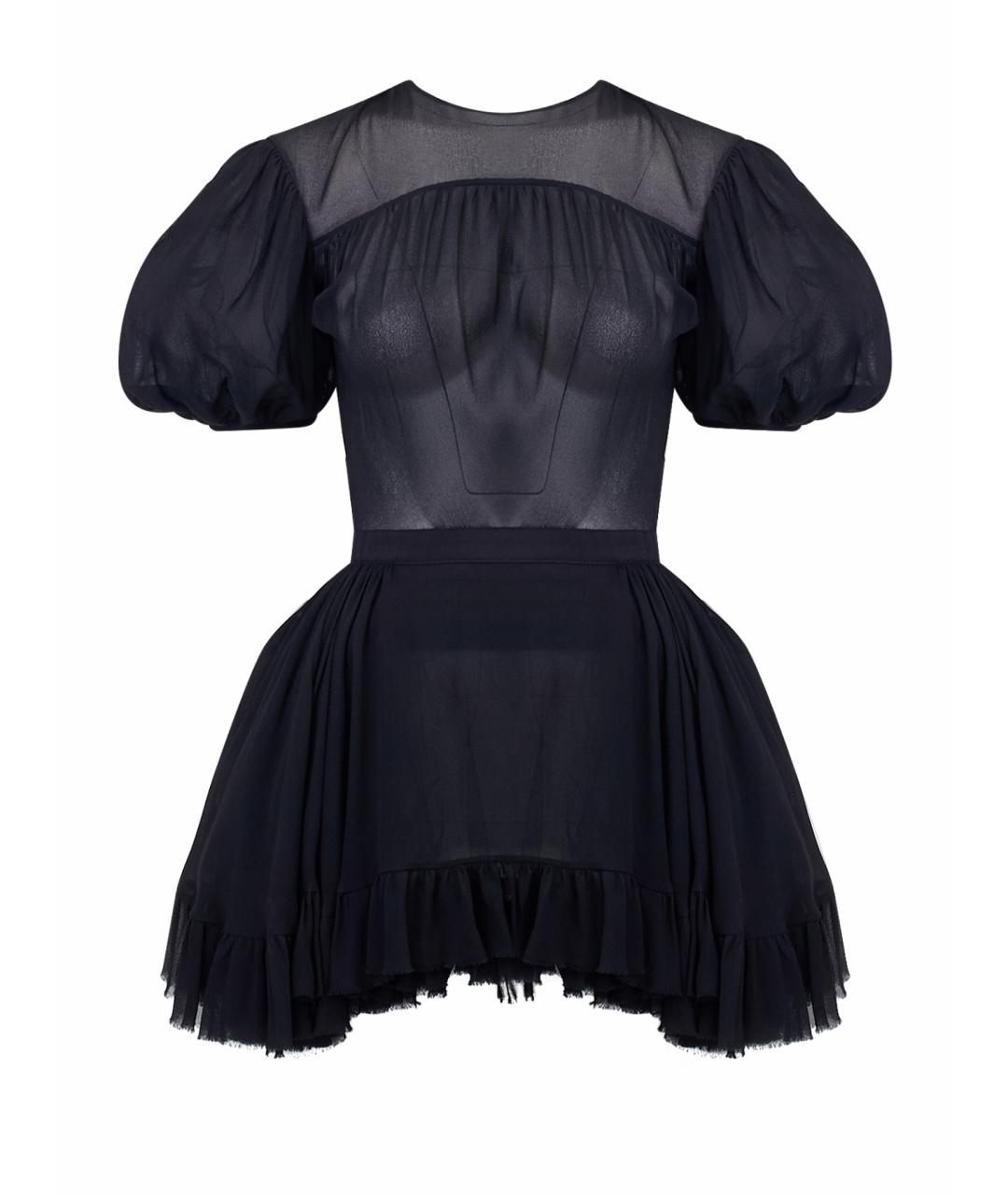 ULYANA SERGEENKO Черное шелковое вечернее платье, фото 1