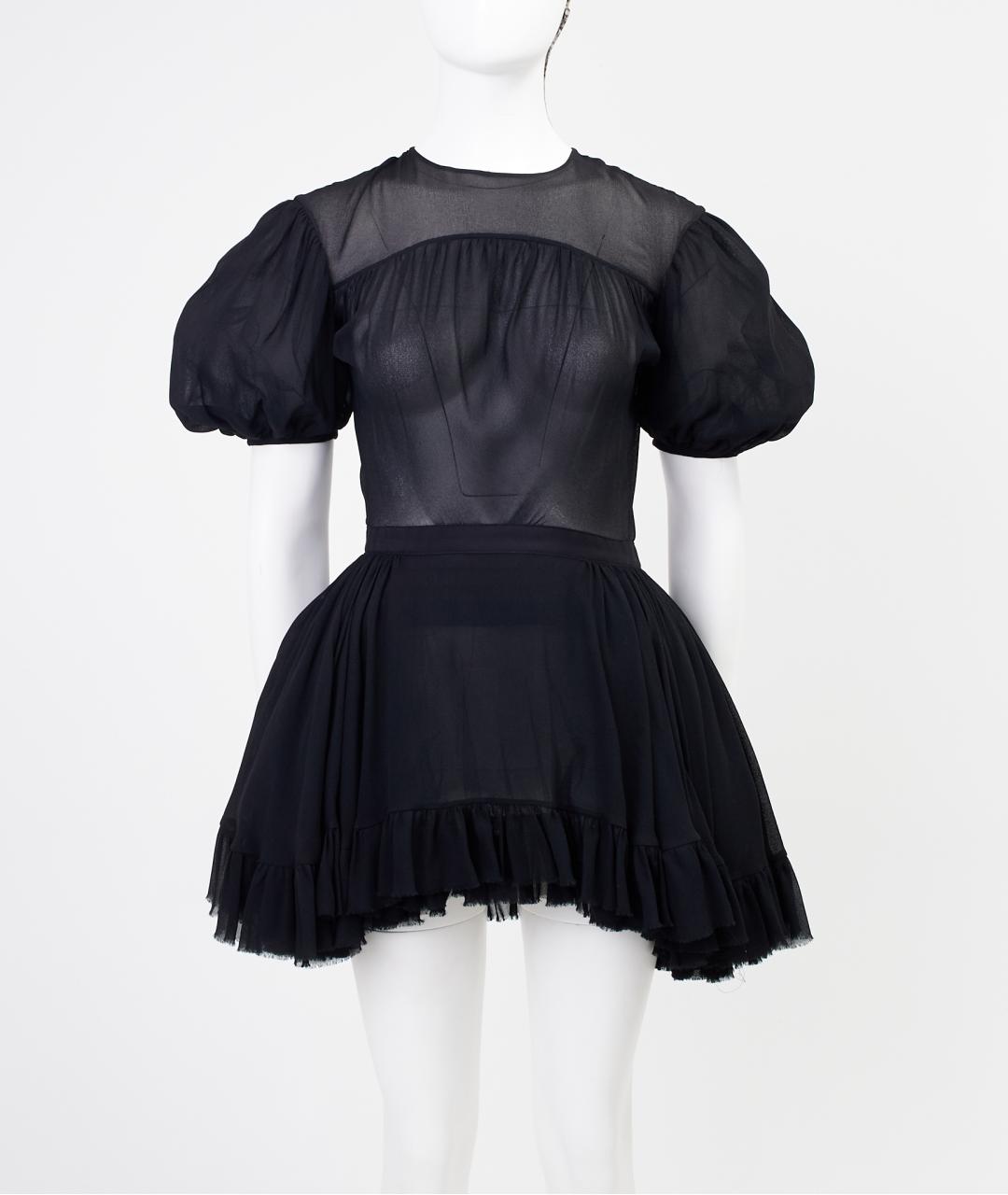 ULYANA SERGEENKO Черное шелковое вечернее платье, фото 4